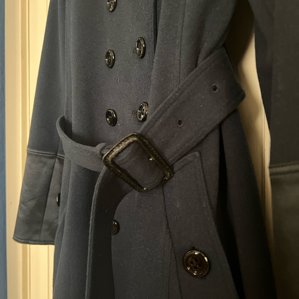 Burberry Coat Wool & Cashmere blend size 6 Navy